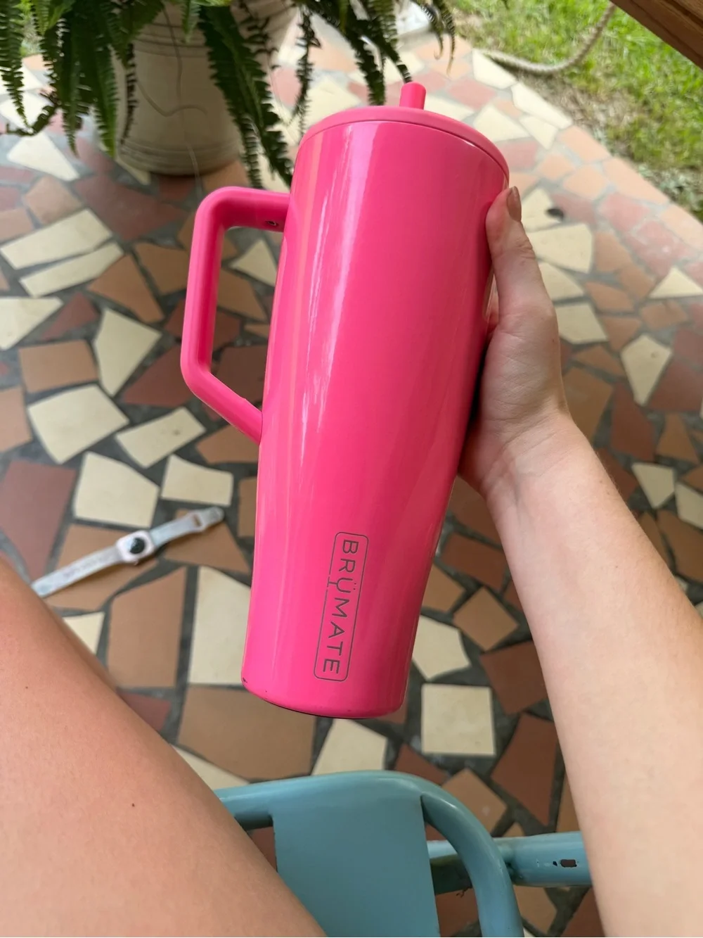 BrüMate Hot Pink Insulated Travel Mug with Handle